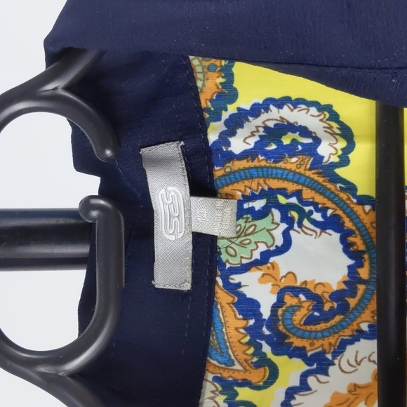 SES Sleeveless Tunic Button-up Paisley Yellow Size 14 - Picture 6 of 10